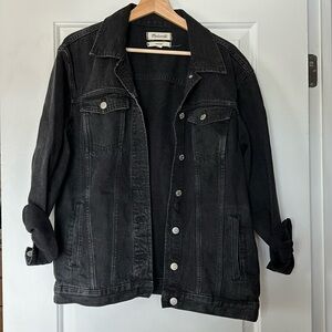 Oversized Trucker Jean Jacket Washed Lunar Black Madewell
